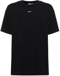Off-White c/o Virgil Abloh - Diag Embroidered Cotton T-Shirt - Lyst