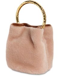 Marni Beuteltasche Aus Shearling "pannier" - Braun