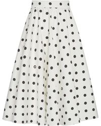 Dolce & Gabbana - Polka Dots Drill Midi Skirt - Lyst