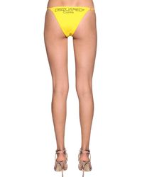 DSquared² Bikinislip Aus Lycra Mit Druck - Gelb