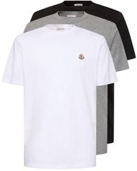 Moncler - ロゴパッチ付き コットンtシャツ 3枚セット - Lyst