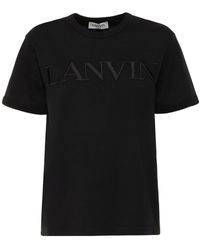 Lanvin T-shirt Aus Baumwolljersey Mit Logo - Schwarz