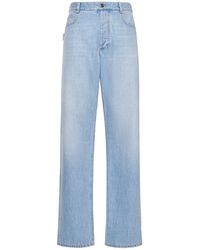 Bottega Veneta - Vintage Cotton Denim Wide Leg Jeans - Lyst