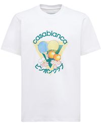 CASABLANCA T-shirt Aus Baumwolle Mit Druck - Weiß