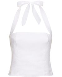 Reformation - Malika Linen Halter Top - Lyst