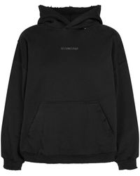 Balenciaga - Medium Fit Destroyed Sweatshirt Hoodie - Lyst