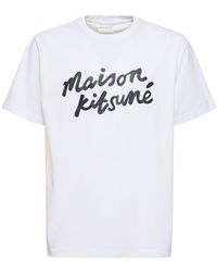 Maison Kitsuné - Pullover Mit Handschrift-logo "maison Kitsuné" - Lyst