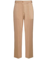 Moncler - Pantalones de gabardina de algodón - Lyst