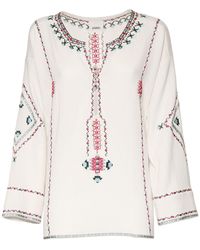 Isabel Marant - Clarisa Embroidered Cotton Top - Lyst