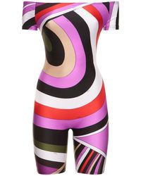 Emilio Pucci - Printed Shiny Lycra Jumpsuit - Lyst