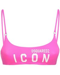 DSquared² Top De Bikini Bandeau Con Logo - Rosa