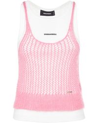 DSquared² - Tank top in jersey e misto mohair - Lyst
