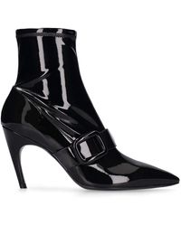 Roger Vivier - 85Mm Choc Patent Leather Ankle Boots - Lyst