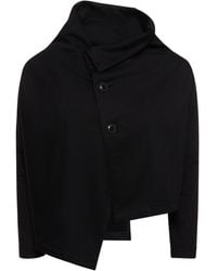 Yohji Yamamoto - Asymmetric Cropped Jersey Jacket - Lyst