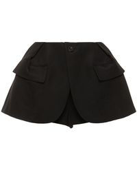 Sacai - Layered Silk & Cotton Shorts - Lyst