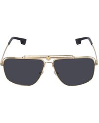 Versace Piloten-sonnenbrille Aus Metall "medusa Focus" - Blau