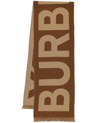 Burberry - Mujer Bufanda De Punto De Lana Con Logo Unique - Lyst