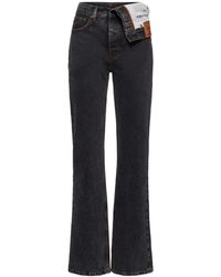 Y. Project - Asymmetric High Waist Straight Jeans - Lyst