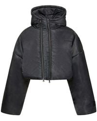 Y. Project - Cropped Nylon Puffer Jacket W/Hood - Lyst
