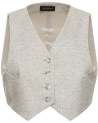 ANDAMANE - Nadine Wool Blend Crop Vest - Lyst