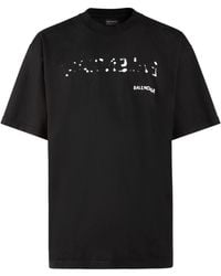 Balenciaga - Camiseta con logo con efecto envejecido - Lyst