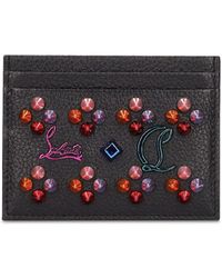 Christian Louboutin - W Kios Embellished Leather Card Holder - Lyst