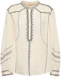 Isabel Marant - Pelson Embroidered Cotton Shirt - Lyst