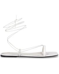 TOTEME - 5Mm Croc Embossed Leather Flat Sandals - Lyst