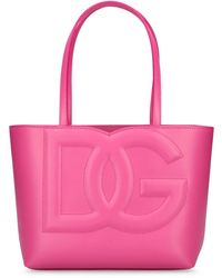 Dolce & Gabbana - Kleiner Shopper Aus Kalbsleder Mit Logo - Lyst