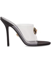 Versace - Zapatos mules de plexi y satén 110mm - Lyst