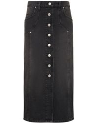 Isabel Marant - Vandy Cotton Denim Long Skirt - Lyst