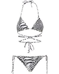 Reina Olga - Bikini triangle imprimé miami - Lyst