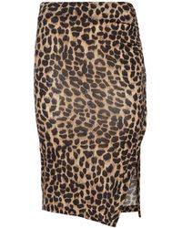 Blumarine - Gonna midi jersey di lana stampata - Lyst