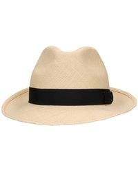 Borsalino - Federico 6cm Brim Straw Panama Hat - Lyst