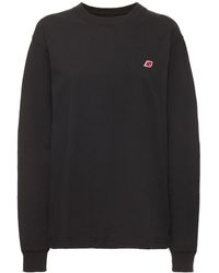 New Balance Sweatshirt Aus Baumwolle Mit Logo - Schwarz