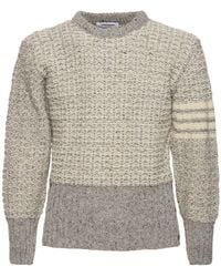 Thom Browne - Wool Classic Crewneck Sweater - Lyst