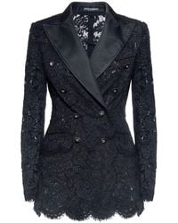 Dolce & Gabbana - Floral & Dg Lace Tuxedo Jacket - Lyst