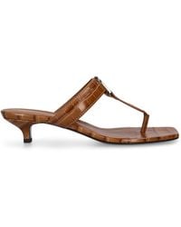 Totême - 35Mm Croc Embossed Leather Thong Sandals - Lyst