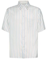 Bottega Veneta - Striped Silk Regular Fit S/s Shirt - Lyst