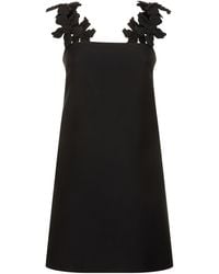 Valentino - Embroidered Crepe Mini Dress - Lyst