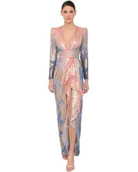 Zuhair Murad Vestido Largo De Seda - Multicolor