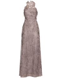 Alberta Ferretti - Langes Kleid Aus Spitze - Lyst