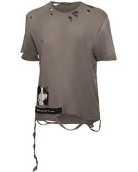 Ann Demeulemeester - Fanie Distressed Cotton T-Shirt - Lyst