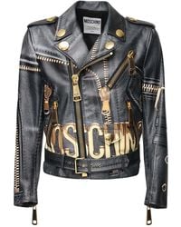 Moschino Leather jackets for Men - Lyst 