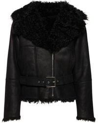 Alberta Ferretti - Leather & Shearling Jacket - Lyst