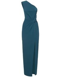 Roland Mouret - Asymmetric Satin Crepe Maxi Dress - Lyst