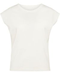 Lemaire - Cap Sleeve Linen Blend T-Shirt - Lyst