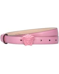 Versace 2cm Breiter Ledergürtel Mit Medusa - Pink