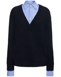MSGM - Cotton V-Neck Sweater - Lyst