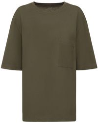 Lemaire - T-shirt Aus Baumwolle Mit Tasche - Lyst